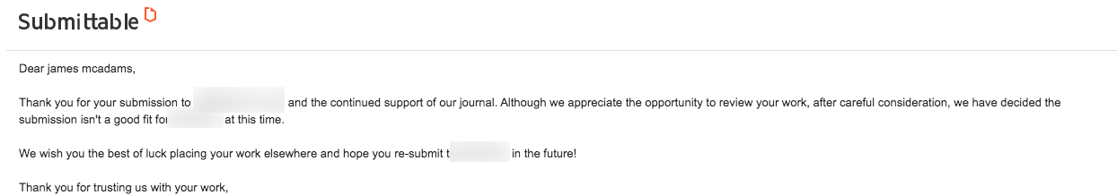 submittable response screenshot
