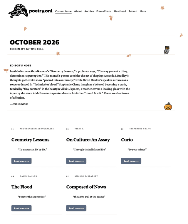Poetry Online (poetry.onl) latest issue