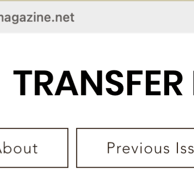 Cover of TRANSFER MAGAZINE
