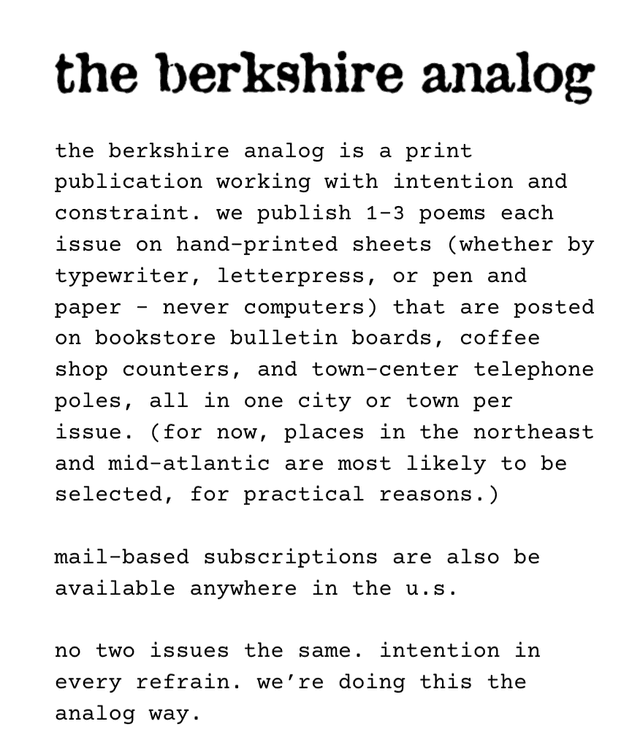 the berkshire analog latest issue