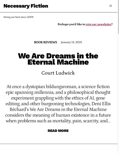 Necessary Fiction latest issue