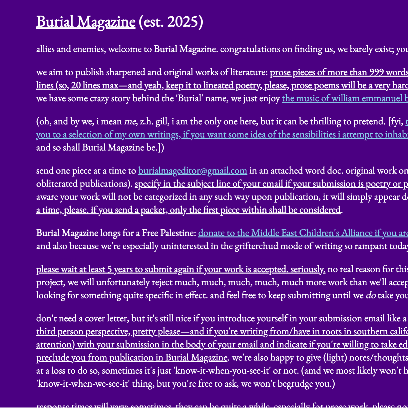 Cover of Burial Magazine