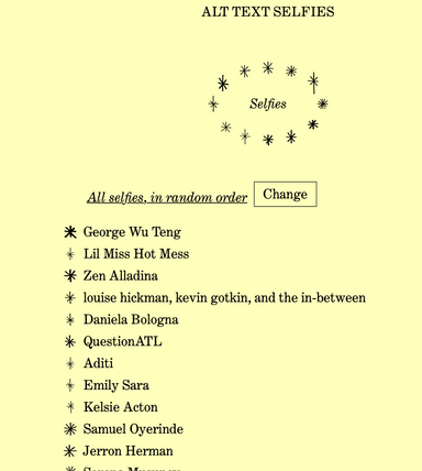 Alt Text Selfies latest issue