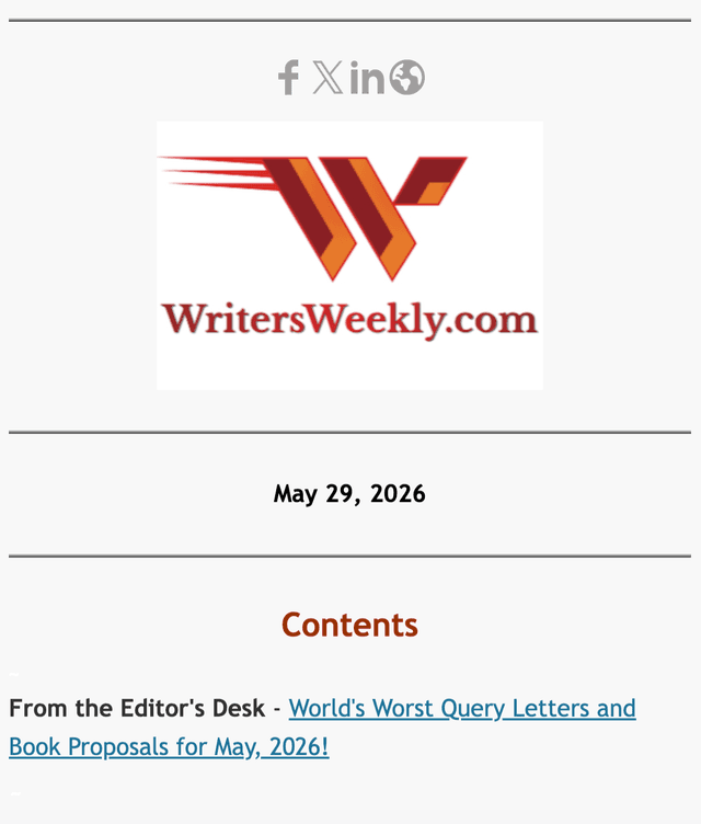 Writers Weekly latest issue