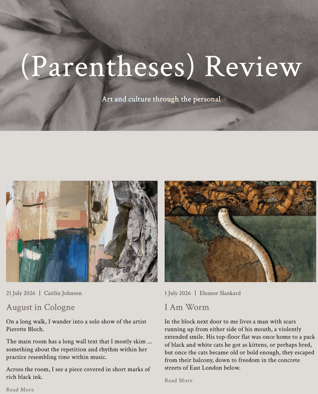 Parentheses Review latest issue