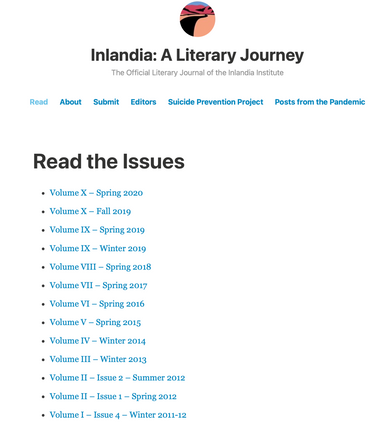 Inlandia: A Literary Journey latest issue