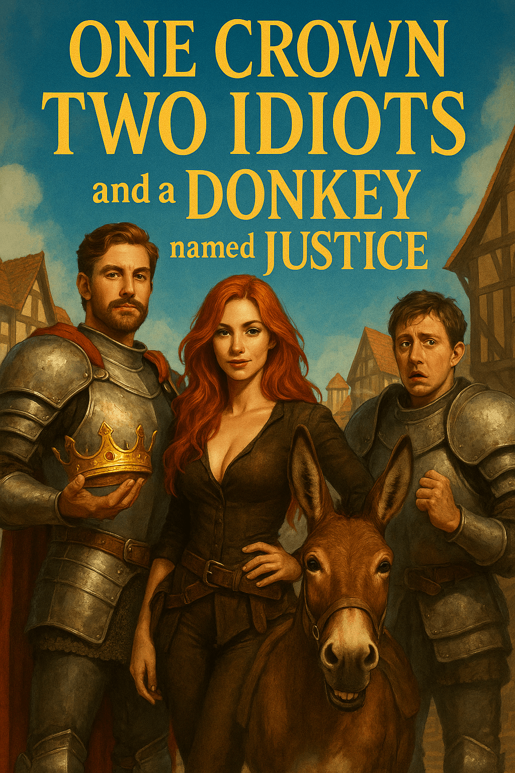 Book cover of One Crown, Two Idiots, and a Donkey Named Justice; The Misadventures of Blunt & Co. by Gigi N.