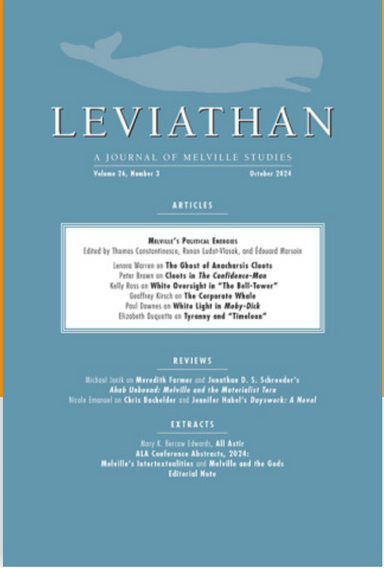 Leviathan: A Journal of Melville Studies latest issue