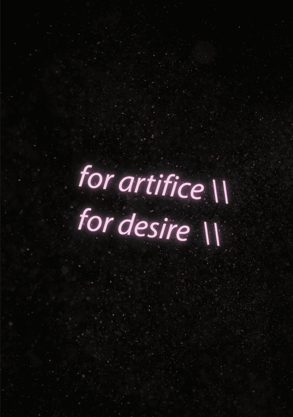 Book cover of FOR ARTIFICE // FOR DESIRE // by mk zariel