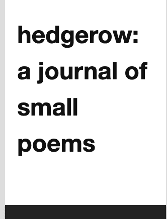 hedgerow: a journal of small poems latest issue