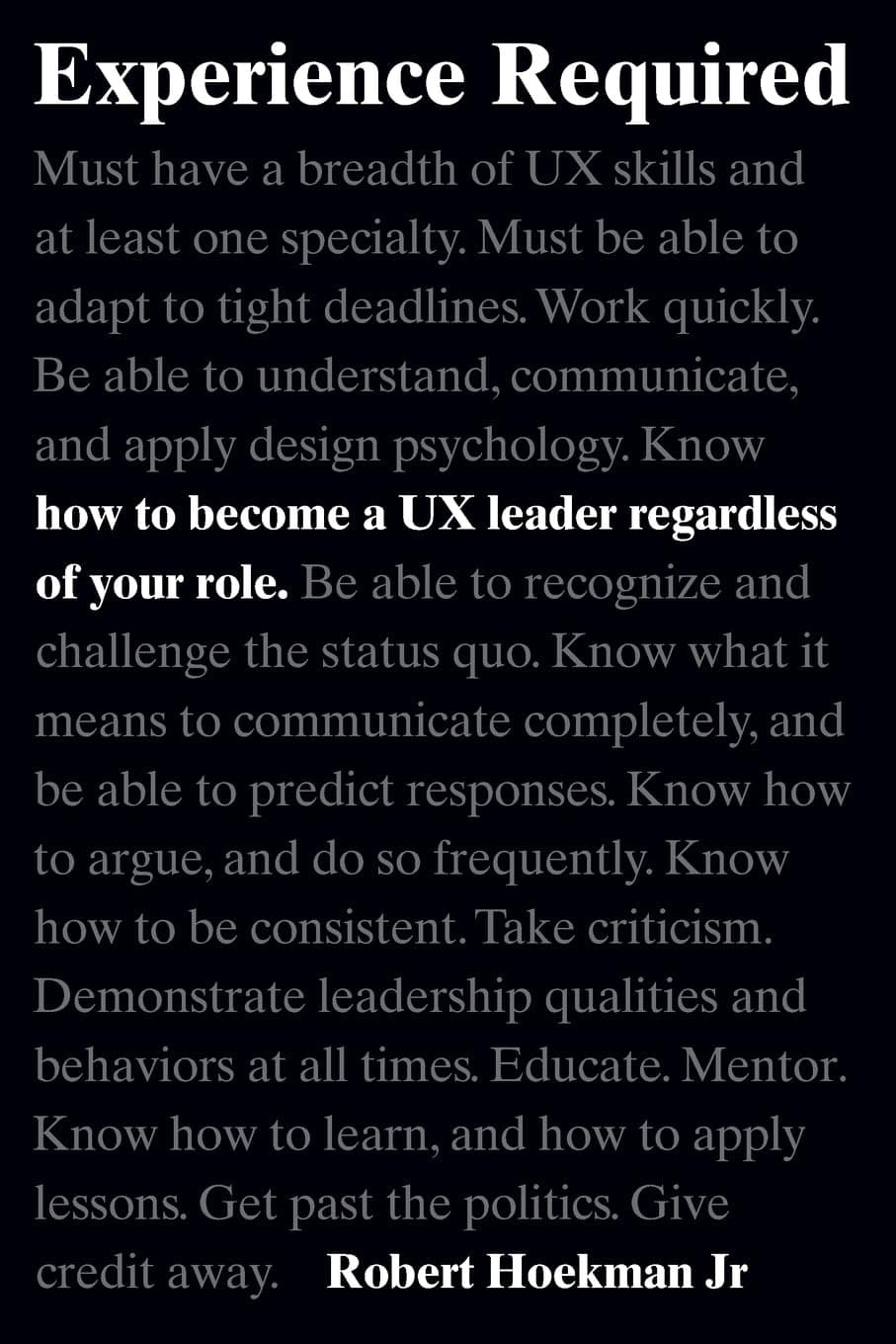 Book cover of Experience Required by Robert Hoekman Jr