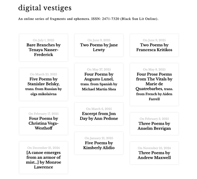 digital vestiges latest issue