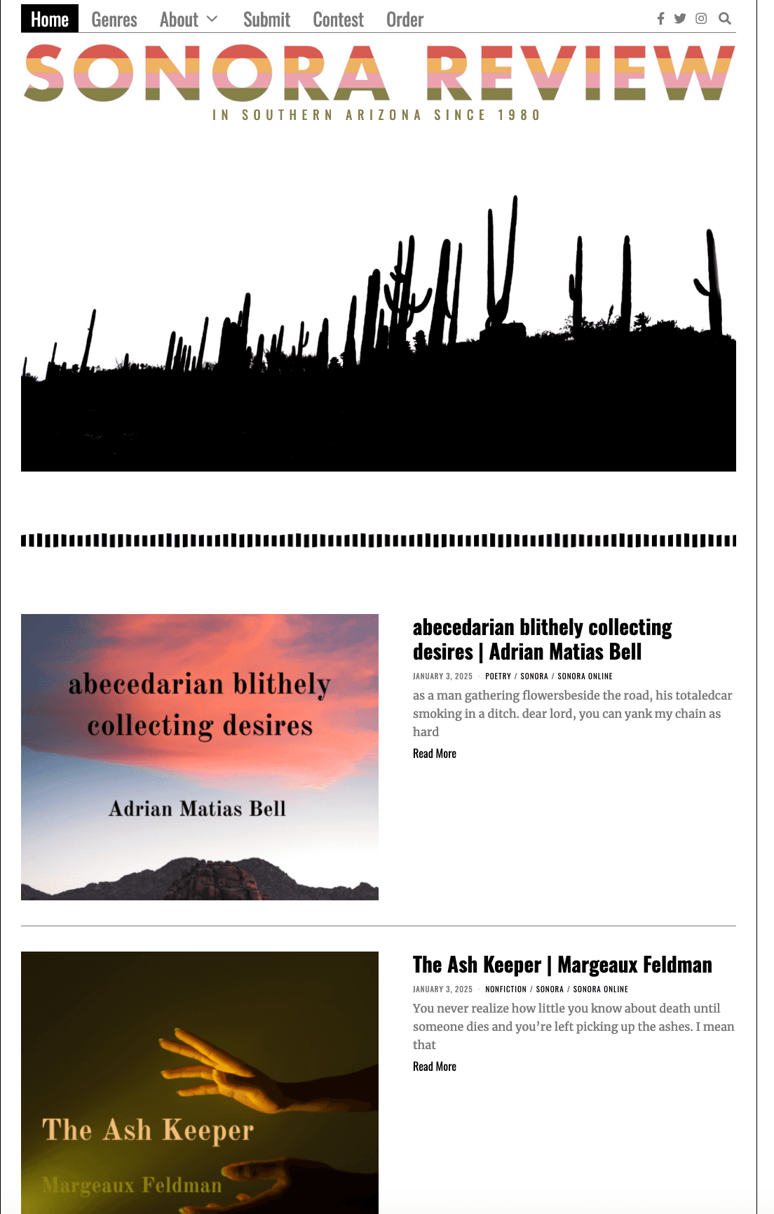 Logo of Sonora Review literary magazine