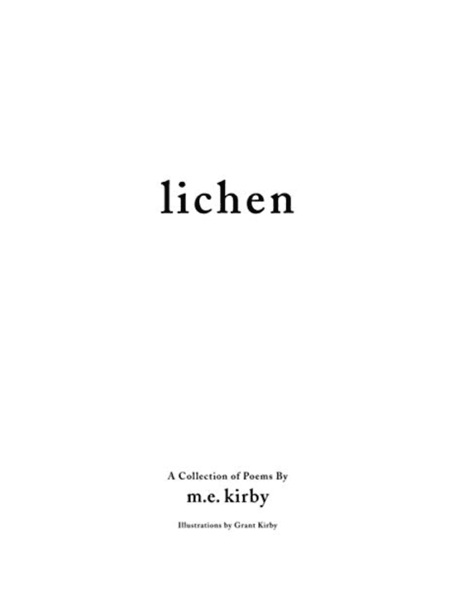 Book cover of lichen by Zie Kirby