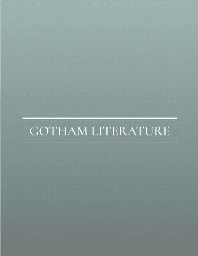 Gotham Literature latest issue