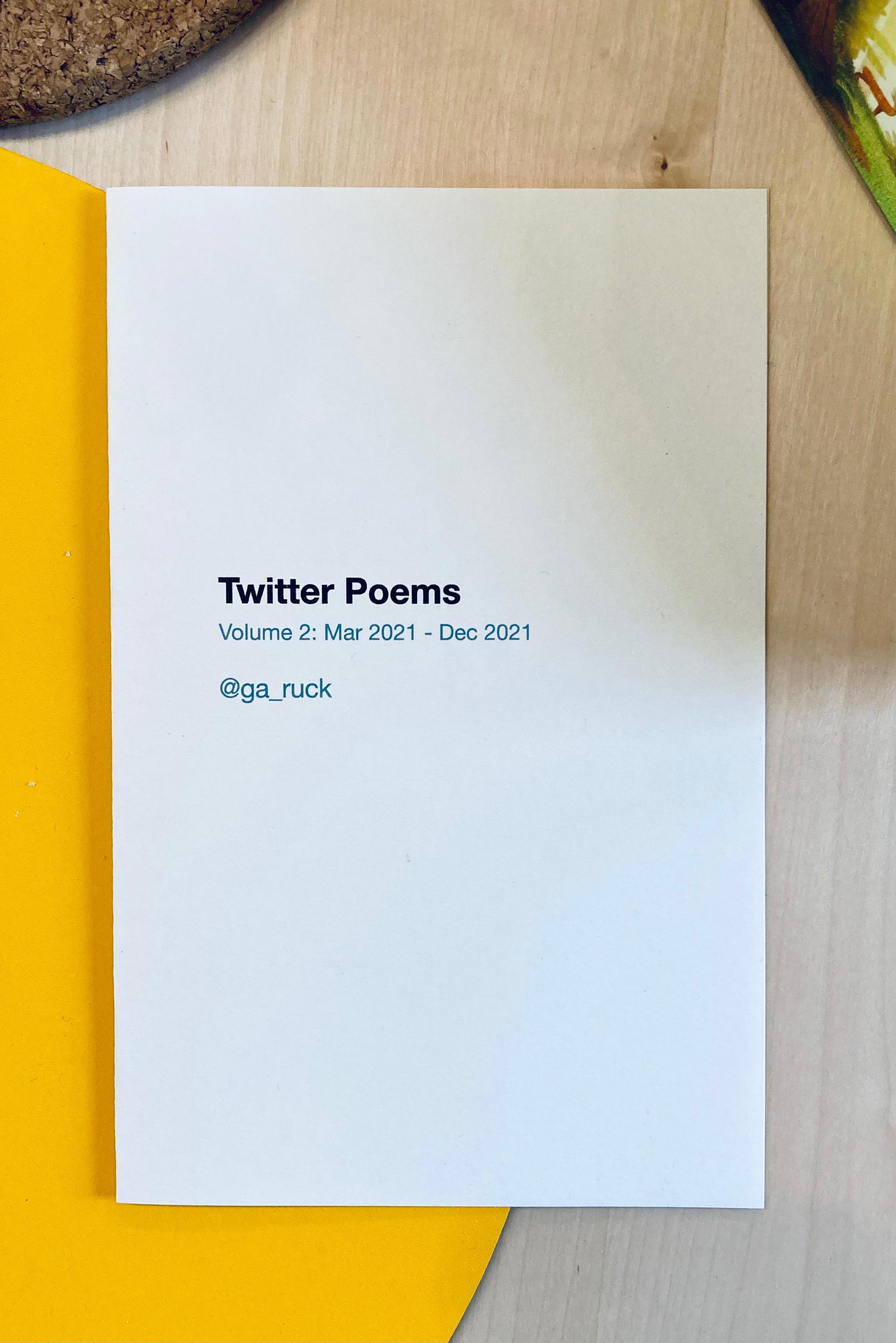 Book cover of Twitter Poems Volume 2: Mar 2021 - Dec 2021 by Graeme Ruck